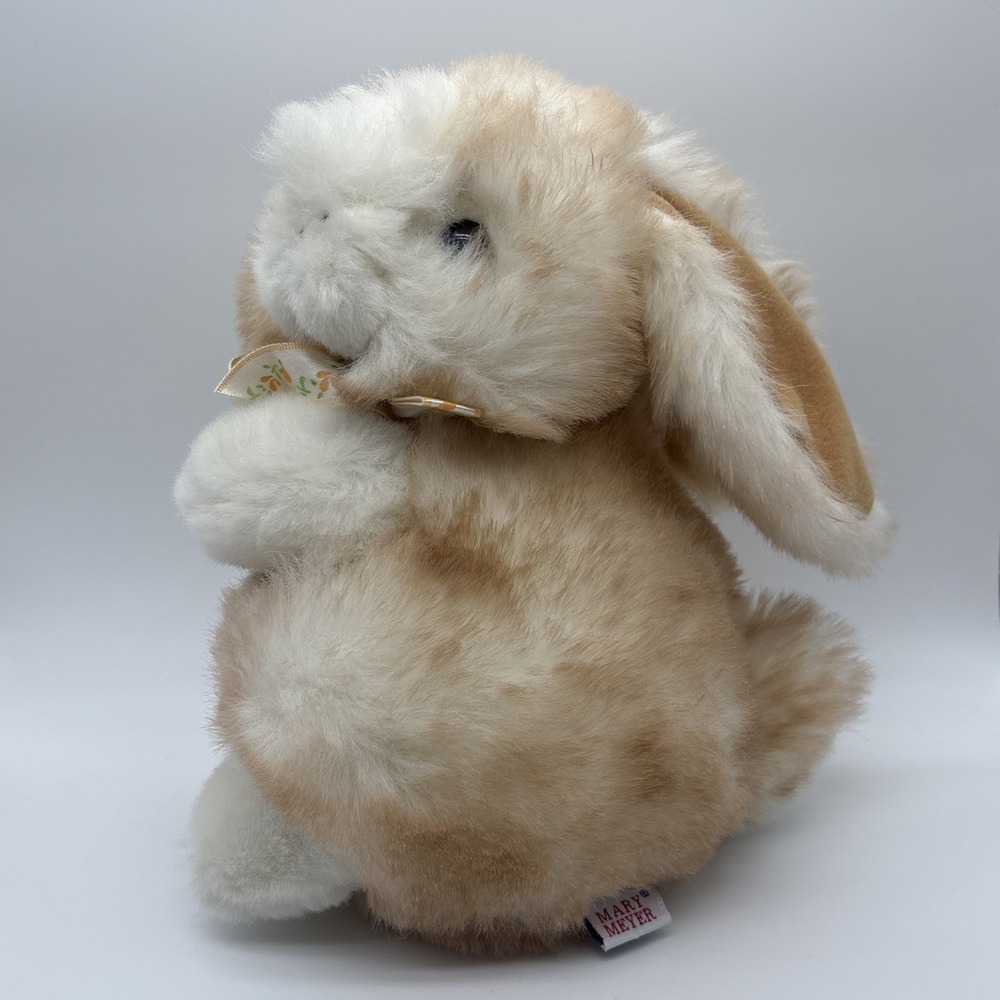 Vintage Mary Meyer Realistic Bunny Rabbit Plush Tan Brown Fluffy Toy 1994 90s